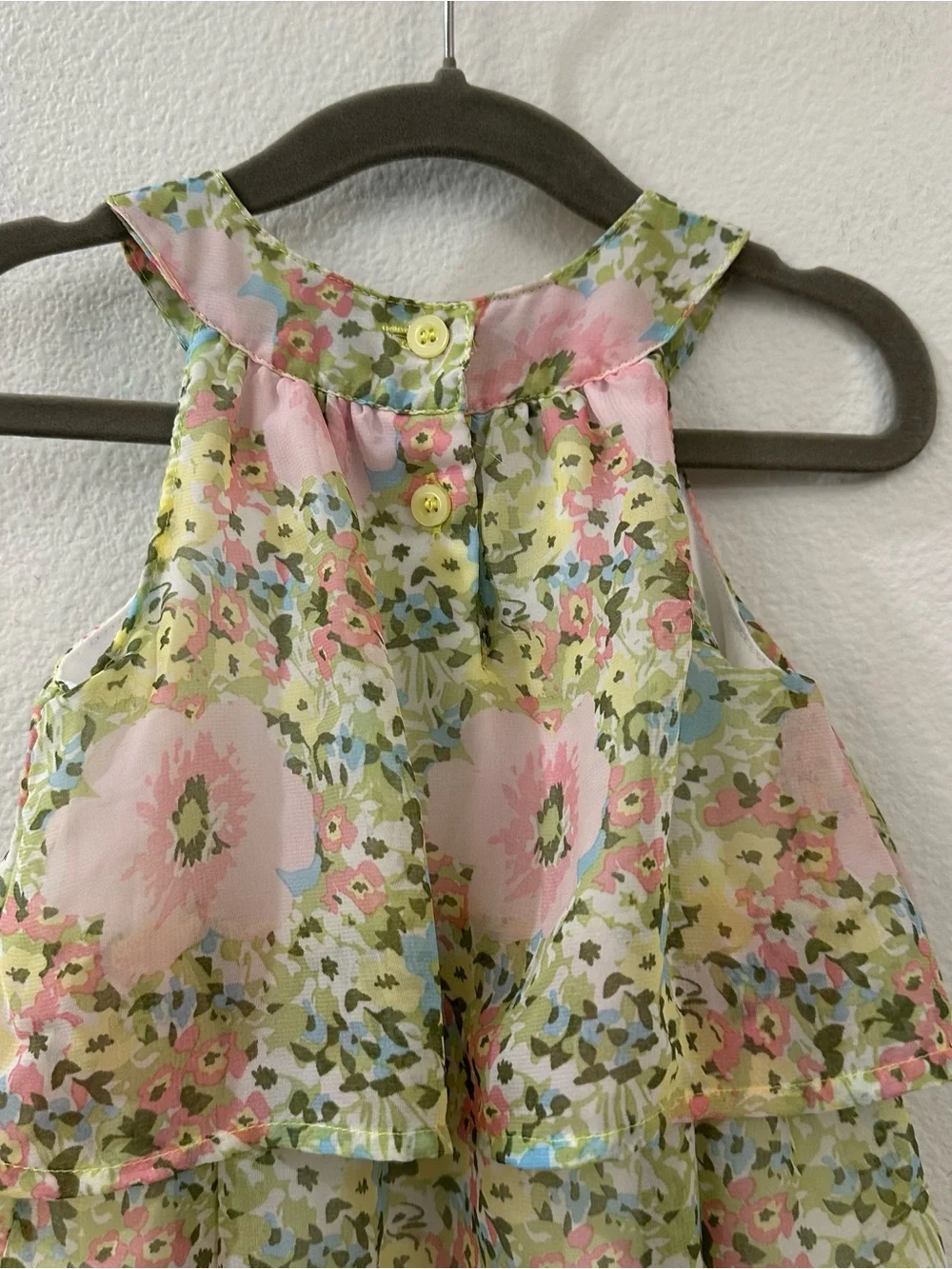 Blueberi‎ Boulevard Girls' Floral Chiffon Sleeveless  Tiered Dress Size 2T